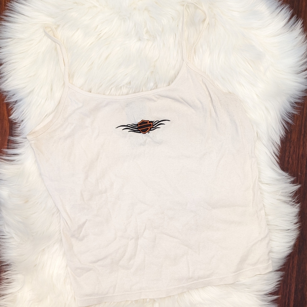 Y2K Harley-Davidson White Tank Top